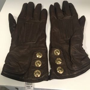 Henri Bendel Italian Leather and Cashmere Gloves